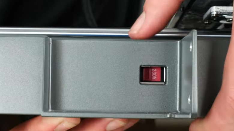 Closeup of Ender-3 V3 voltage selector