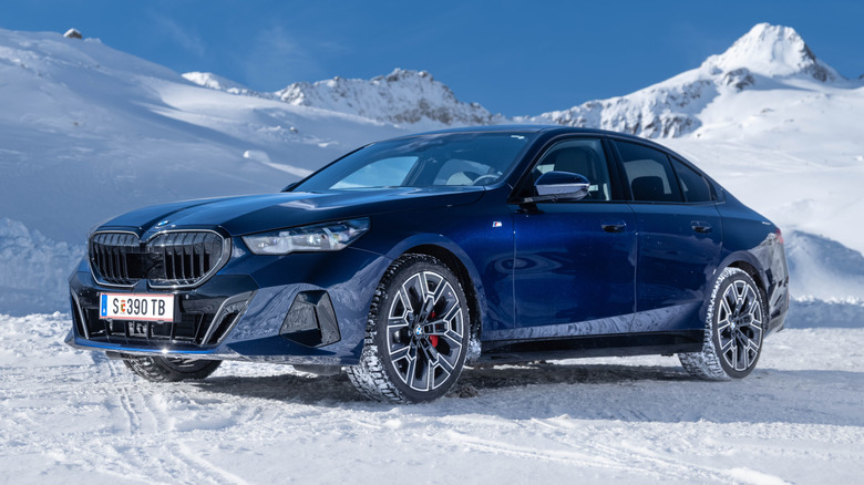 BMW 5-Series in the snow