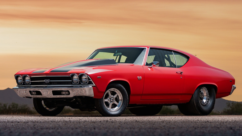 1969 Chevrolet Chevelle parked at sunset