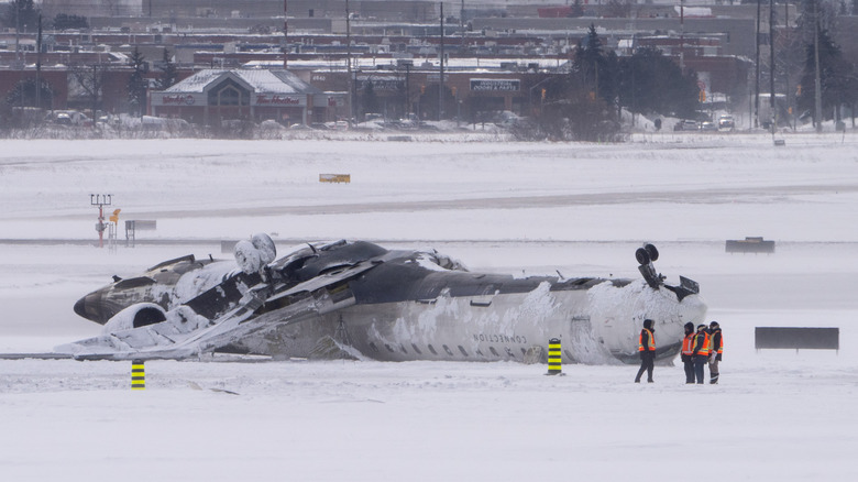 Airplane crashed in snow