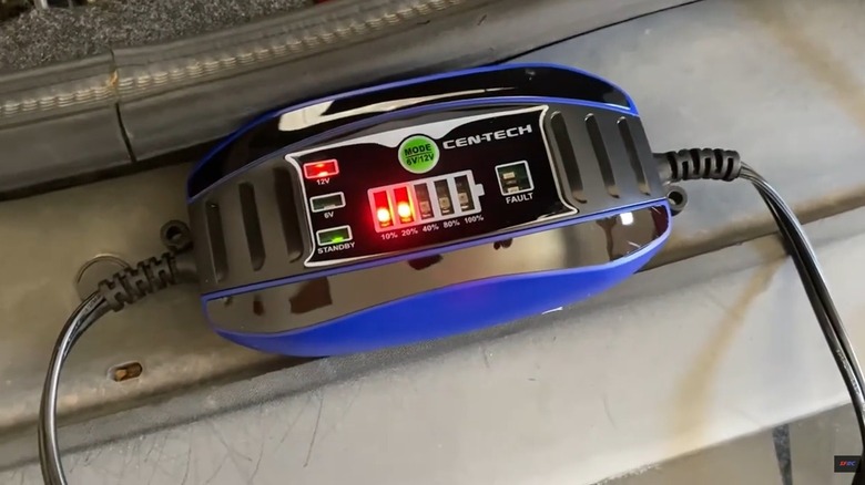 Close up of Cen-Tech battery charger