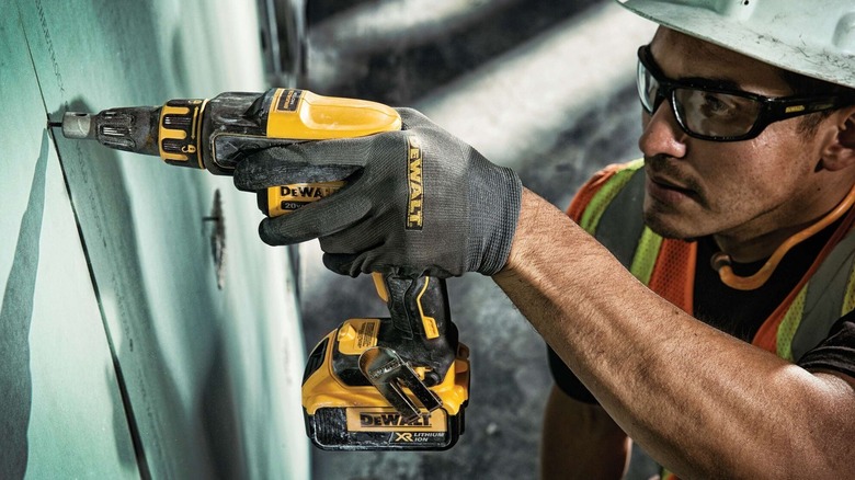 Person wearing DeWalt Converter glasses