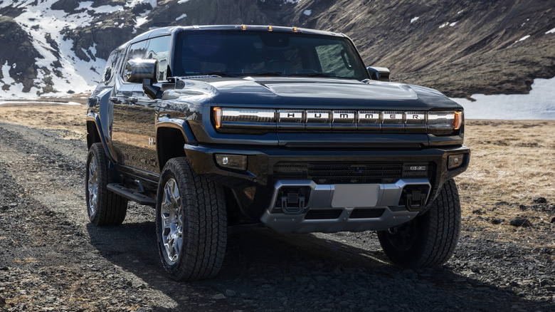 GMC Hummer in the mountains