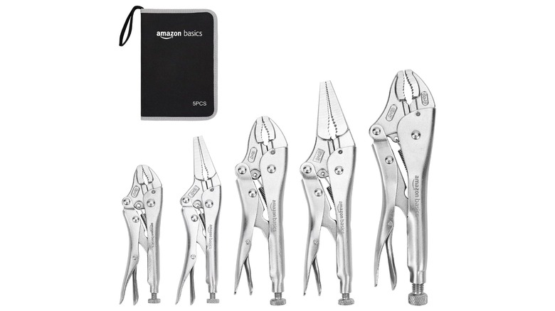 Amazon Basics 5-Piece Locking Pliers Set