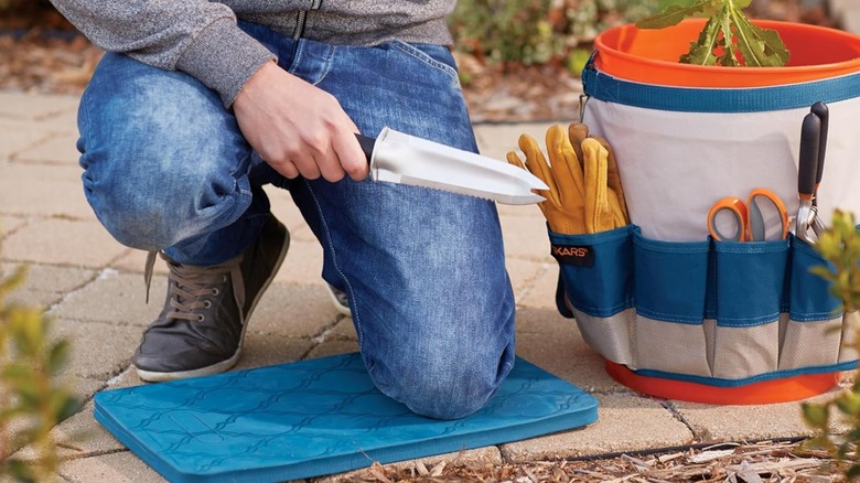 gardening with Fiskars garden knife