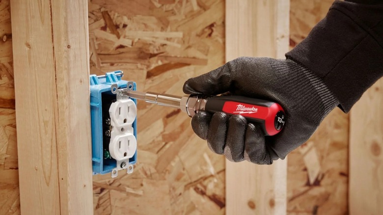 installing outlet with multibit screwdriver