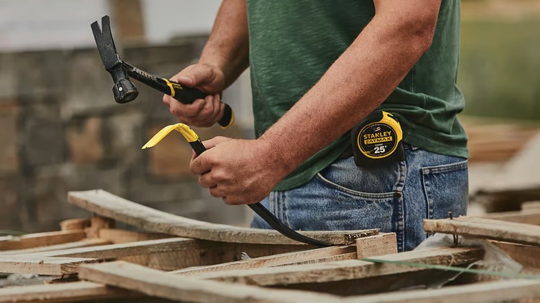 prying boards with Stanley wonder bar