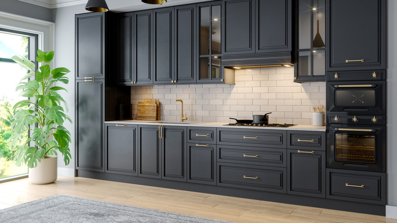 Dark kitchen cabinets