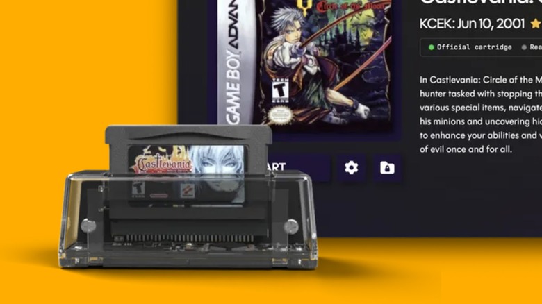 The Epilogue GB with a Castlevania: Circle of the Moon catridge inserted.