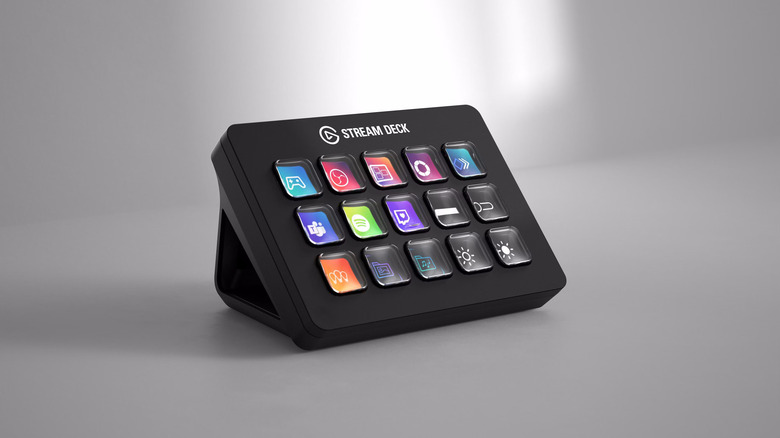Stream deck over a gradient background