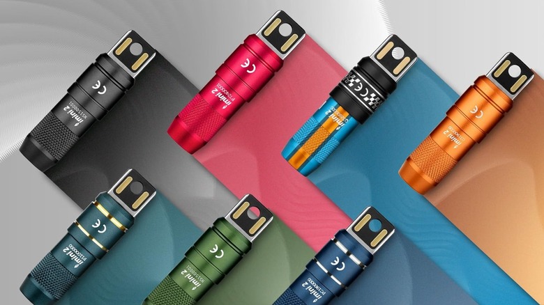 Several Olight Imini 2 flashlights in various colors