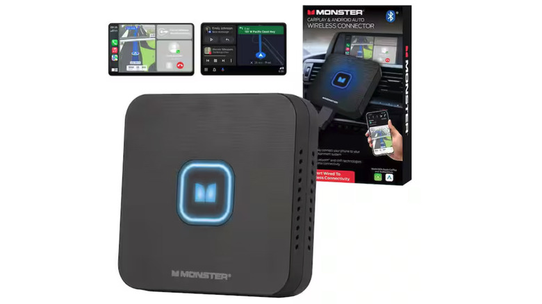 Monster Wireless CarPlay and Android Auto Adapter on display