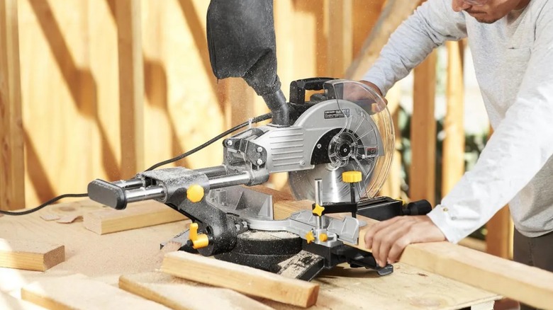 cutting board with Chicago Electric Power Tools miter saw