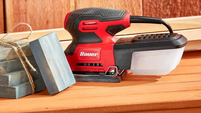 Bauer sheet sander on table