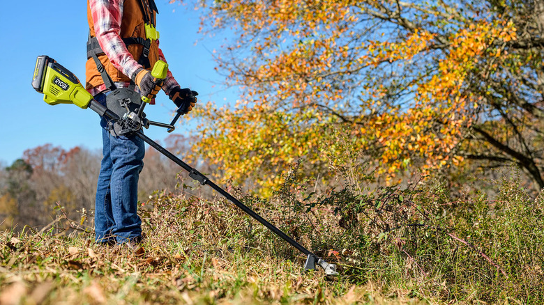 Ryobi 40V HP Brush Cutter in use
