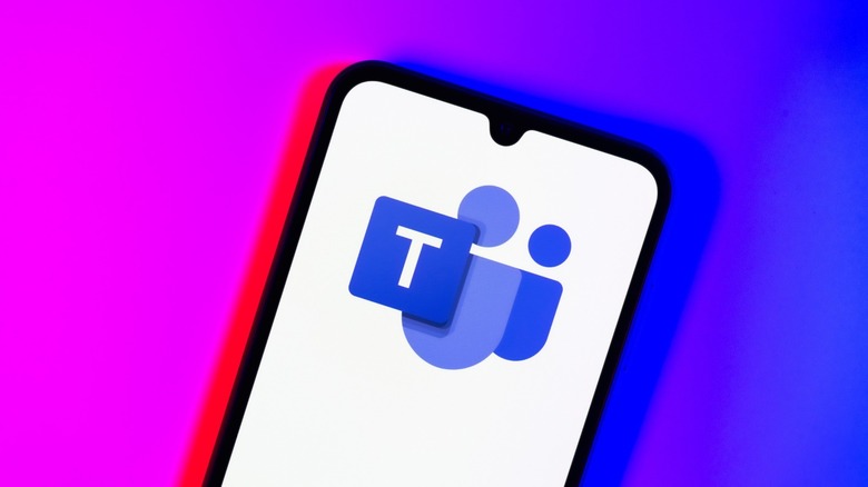 Microsoft Teams logo on a phone