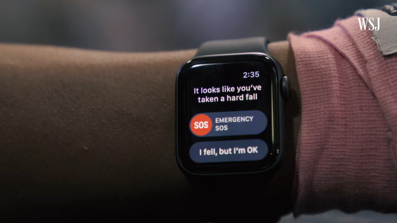 The Apple Watch showing a fault detection notification