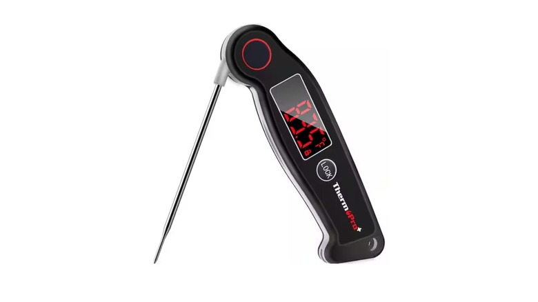 Black digital meat thermometer