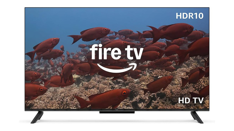 A close up of an Amazon 2-Series Smart TV