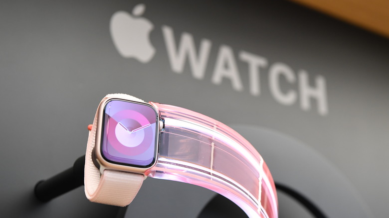 an Apple Watch on display