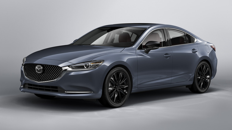 Studio shot of the 2021 Mazda 6 Carbon Edition