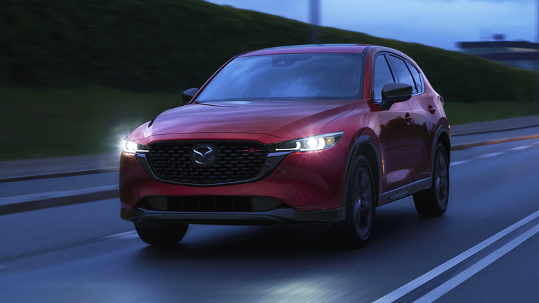 Second generation Mazda CX-5 Turbo driving at night