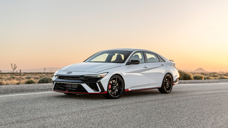 A side on shot of the 2026 Hyundai Elantra N