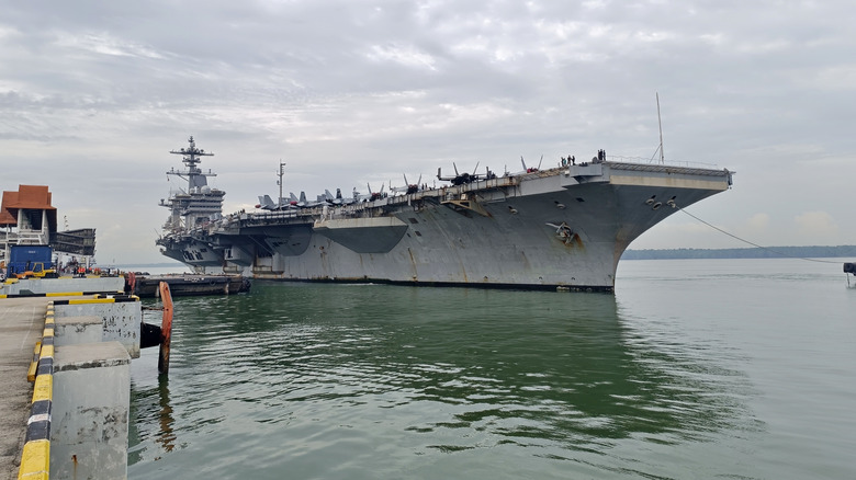 USS Abraham Lincoln docked in Malaysia