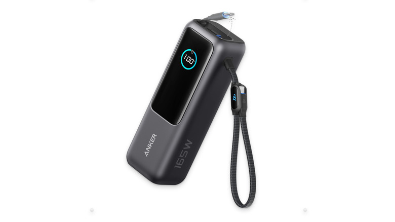 Anker power bank over a white background