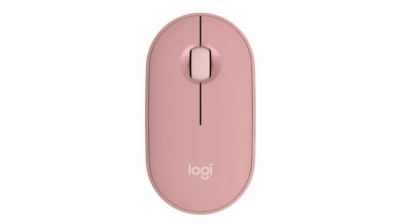 The Logitech Pebble mouse on a white background