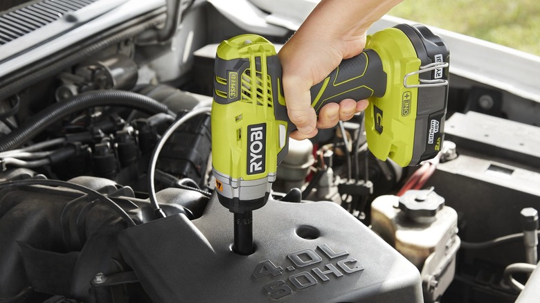 using Ryobi impact wrench for car repair