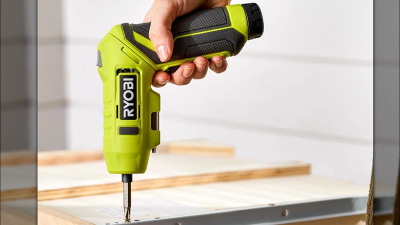 fastening drawer piece with Ryobi screwdriver