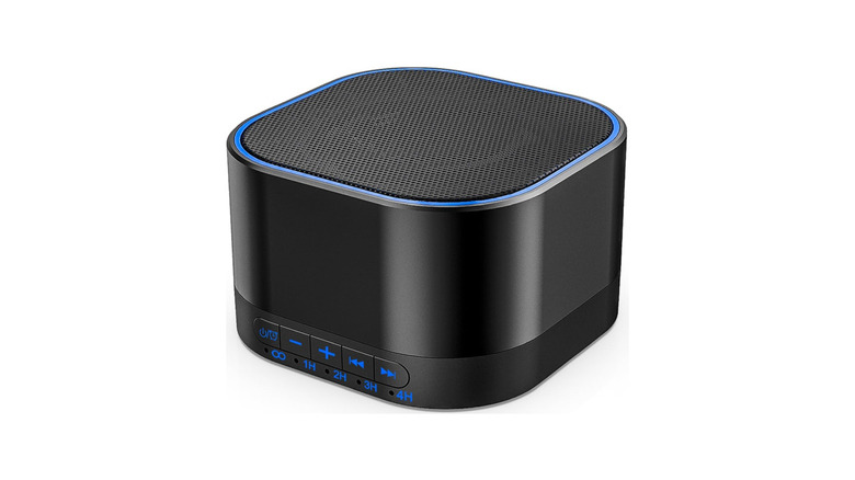 A Magicteam white noise machine against a black background.