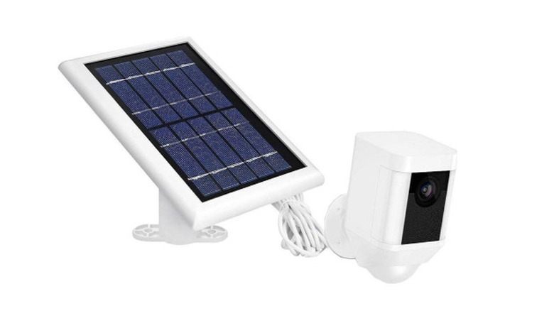 Solar Panel for Ring Spotlight on a wall.