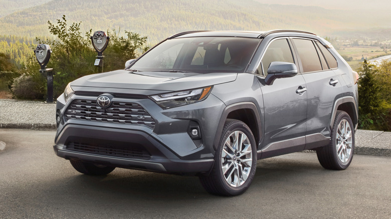 Toyota RAV4 near the mountains