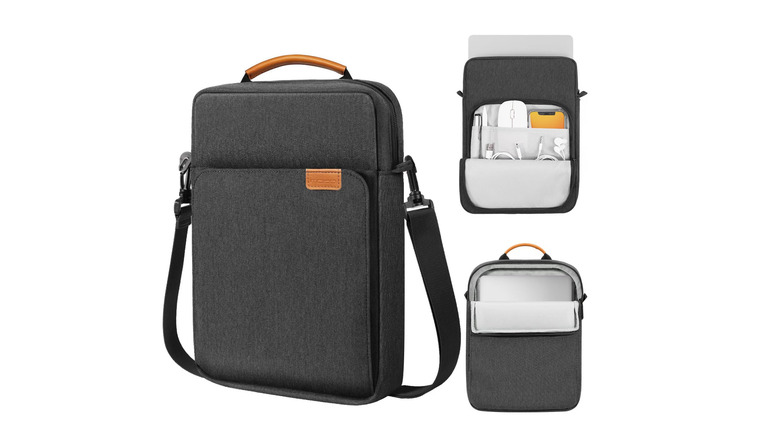 Laptop sleeve backpack combination on a white background
