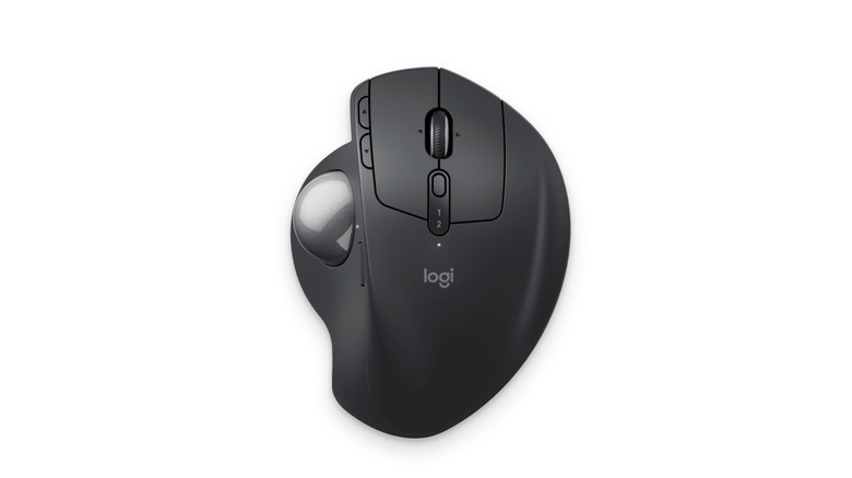 Logitech Bluetooth trackball mouse over a white background