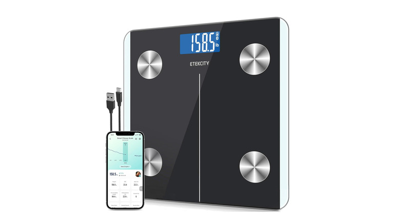 Electric smart scale on a white background