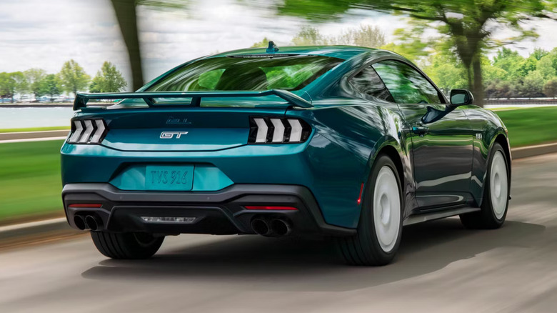 Rear view of the 2026 Ford Mustang equipped with the FX pacakge.