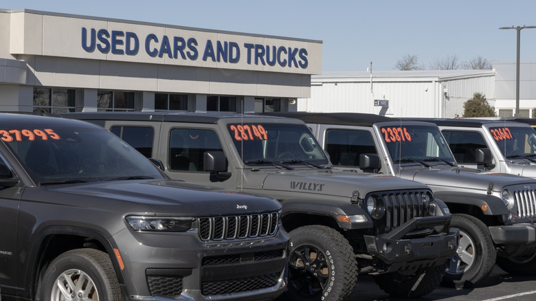 A used car sales lot
