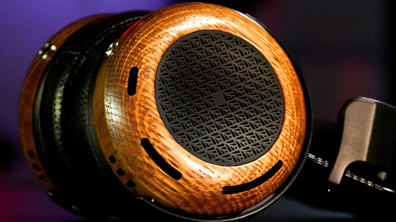 A set of ZMF Caldera headphones against a purple background