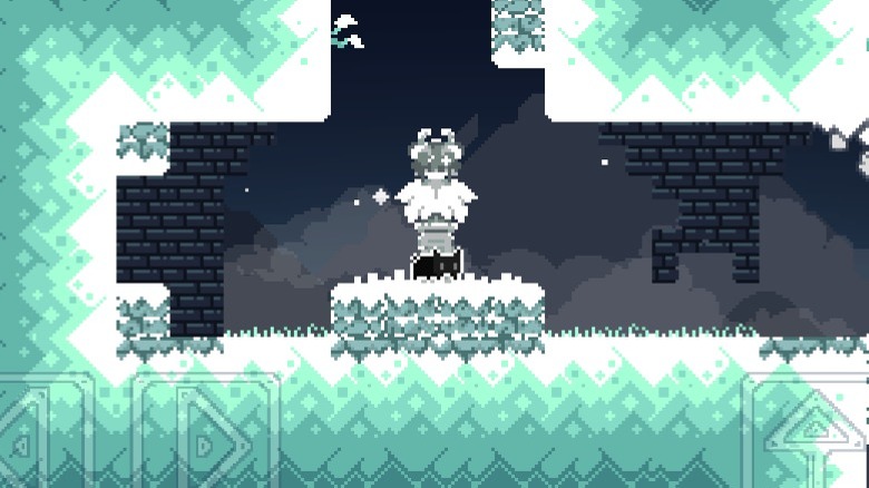 The kitten exploring an ice cavern