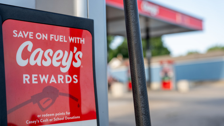 Closeup of Casey's fuel rewards ad