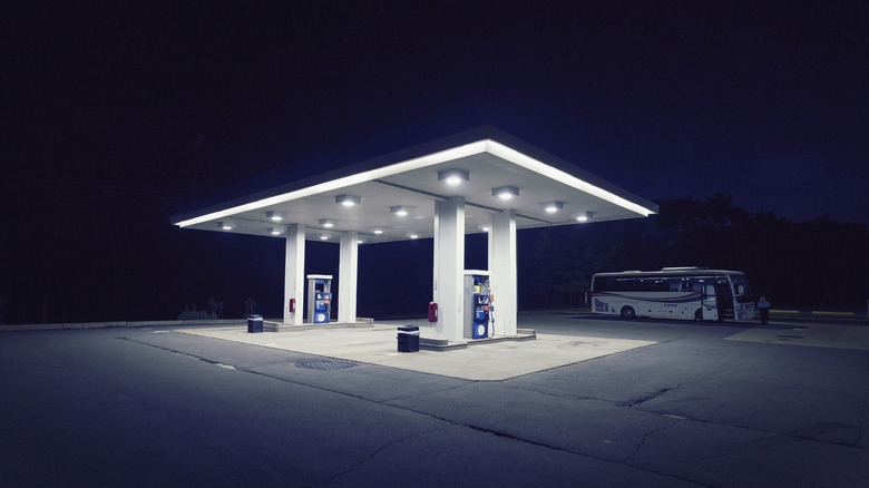 Gas station at night