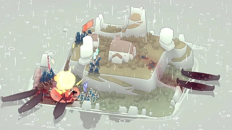 Vikings attacking an island