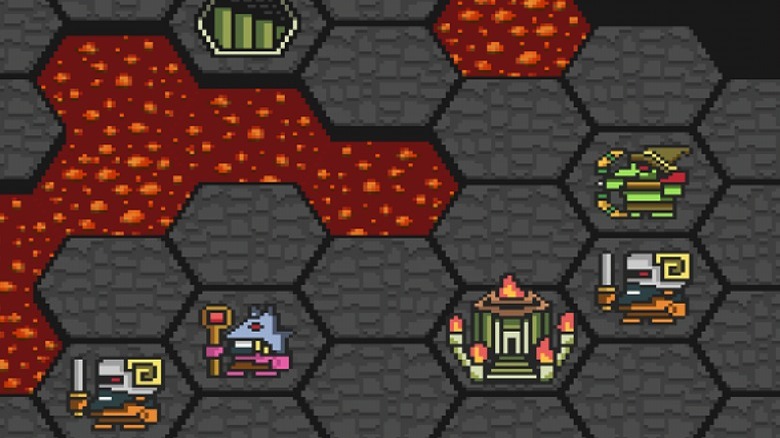 The hex field of Hoplite with enemies