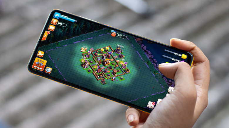 Clash of Clans played on a smartphone