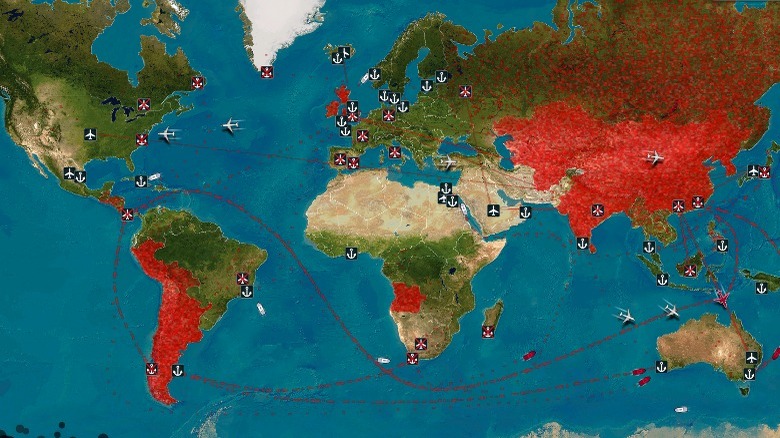 A virus being designed in Plague Inc