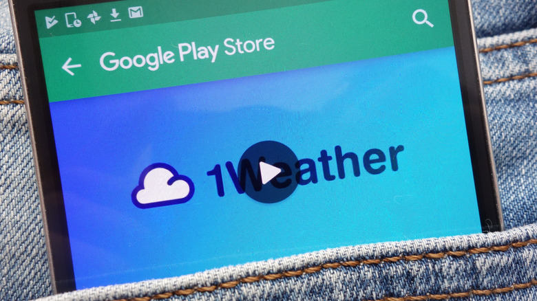 1Weather app displayed on smartphone