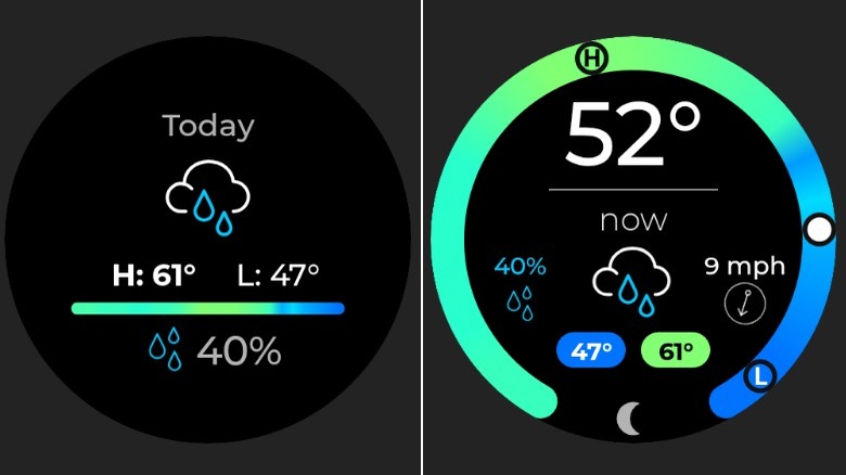 MyRadar app screenshots of widgets